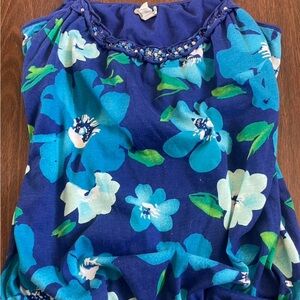 Aeropostale Navy Blue Floral Beaded Neck Camisole